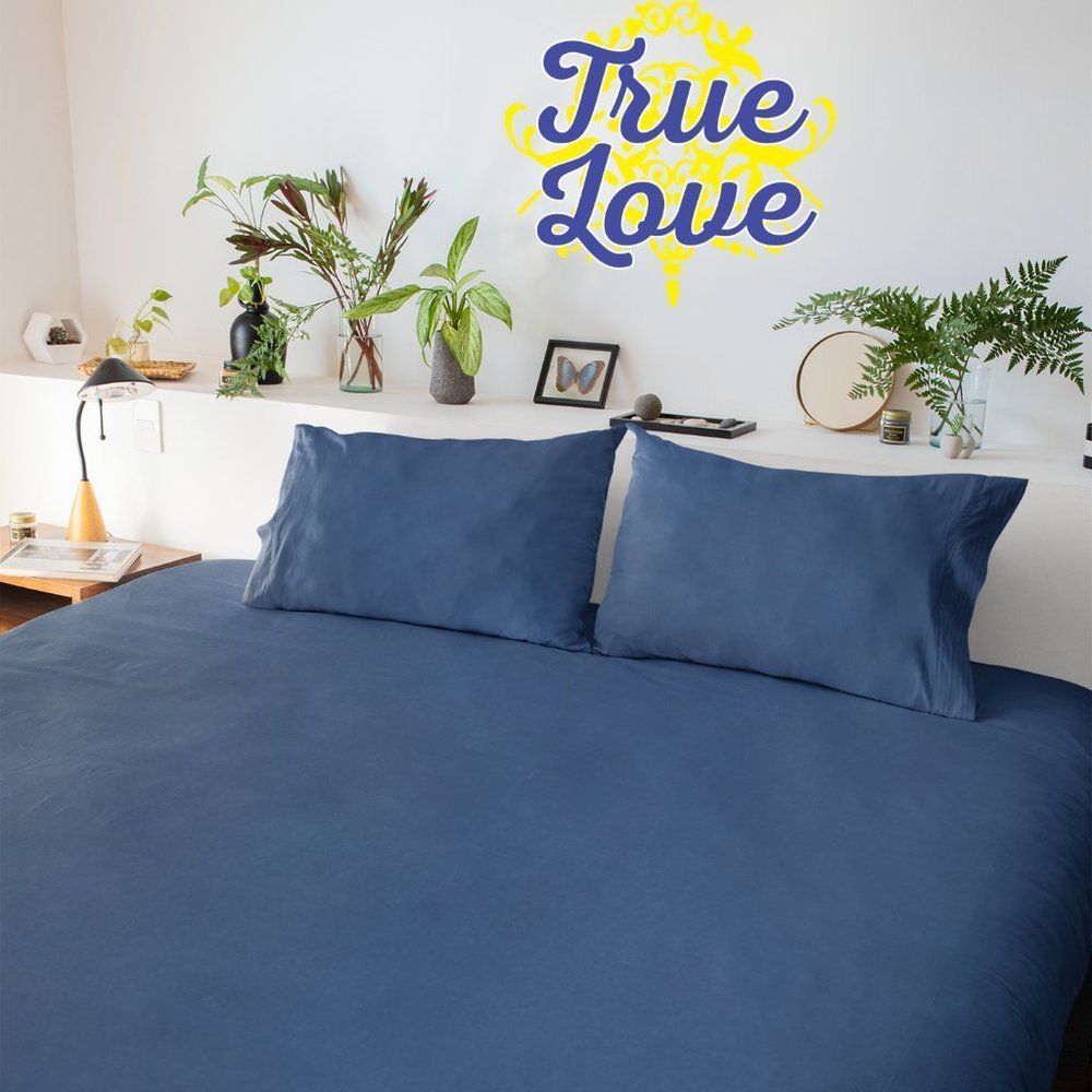 Bed Sheet Set Super Soft Wrinkle Free Navy Blue Size King